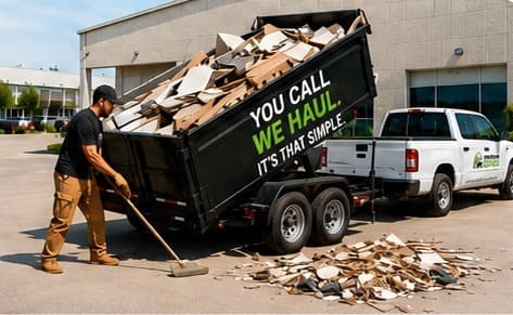 Waste Driver truck with end dump trailer