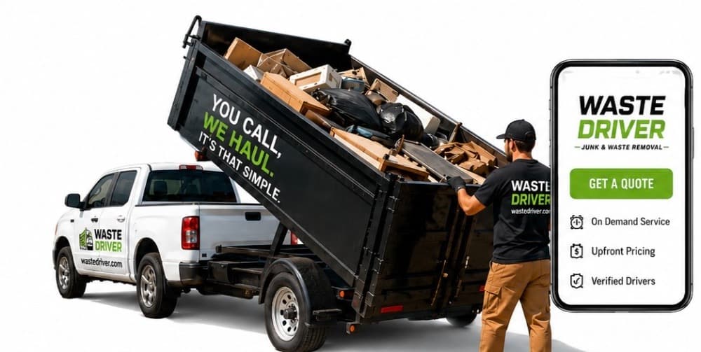 Waste Driver truck with end dump trailer